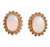9CT GOLD AND OPAL STUD EARRINGS at Ross's Online Art Auctions