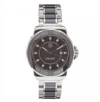 TAG HEUER 'FORMULA 1' STAINLESS STEEL, BLACK CERAMIC AND DIAMOND LADY'S WRIST WATCH at Ross's Online Art Auctions