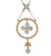EDWARDIAN 15CT GOLD AQUAMARINE AND SEED PEARL PENDANT AND CHAIN at Ross's Online Art Auctions