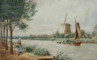 DUTCH CANAL by Joseph William Carey RUA at Ross's Online Art Auctions