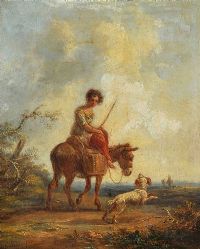 FIGURE ON A DONKEY by Samuel Williamson at Ross's Online Art Auctions
