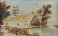 THATCHED COTTAGE by Irish School at Ross's Online Art Auctions