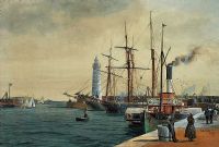 DONAGHADEE HARBOUR, SEPTEMBER 1895 by Joseph William Carey RUA at Ross's Online Art Auctions