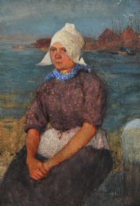 BRETON GIRL by Tom Browne at Ross's Online Art Auctions