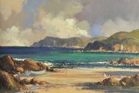 BATHERS AT ROCKPORT, CO. ANTRIM by George K. Gillespie at Ross's Online Art Auctions