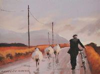 DRIVING SHEEP by Gregory Moore at Ross's Online Art Auctions