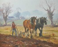PLOUGHING THE FIELD by Donal McNaughton at Ross's Online Art Auctions