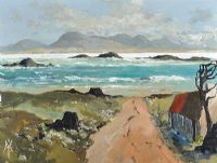 TOWARDS THE BLUE STACKS, DONEGAL by Hugh McIlfatrick at Ross's Online Art Auctions