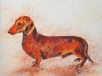 SAUSAGE DOG by Audrey Smyth at Ross's Online Art Auctions