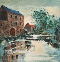 OLD MILL NEAR COOTEHILL, MONAGHAN by Lawson Burch RUA at Ross's Online Art Auctions
