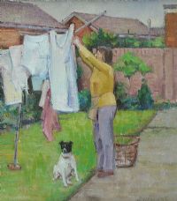 WASHING DAY by Dennis H.  Osborne ARUA at Ross's Online Art Auctions