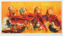 THE FOUR RED FIDDLES by J.B. Vallely at Ross's Online Art Auctions