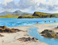 MARBLE HILL STRAND, DONEGAL by Hugh McIlfatrick at Ross's Online Art Auctions