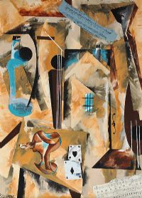 CUBIST STILL LIFE WITH LANDSCAPE by Gerald G. Beattie at Ross's Online Art Auctions