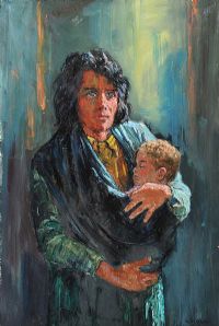 TINKER WOMAN & CHILD by Robert Taylor Carson RUA at Ross's Online Art Auctions