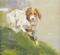 SPANIEL ON THE SCENT by Con Campbell at Ross's Online Art Auctions