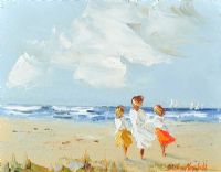 WATCHING THE YACHTS by Thelma Mansfield at Ross's Online Art Auctions