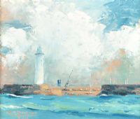 SHELTER, DONAGHADEE HARBOUR by Colin H. Davidson at Ross's Online Art Auctions
