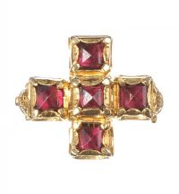 STERLING SILVER GILT AND GARNET BISHOP'S RING BY THE BRITISH MUSEUM at Ross's Online Art Auctions