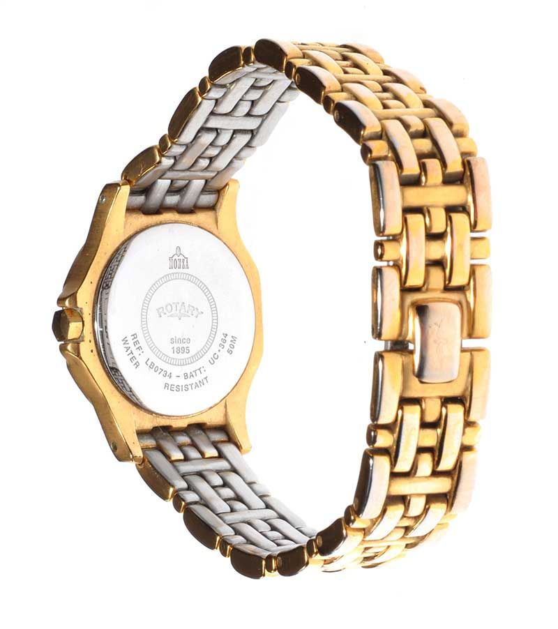 ROTARY 'SAPPHIRE' GOLD-PLATED STAINLESS STEEL LADY'S WRIST WATCH