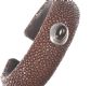 BROWN TEXTURED LEATHER CUFF SET WITH SMOKY QUARTZ AND STERLING SILVER at Ross's Online Art Auctions