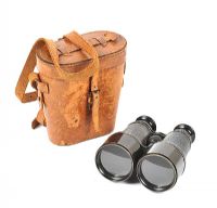 FIELD GLASSES IN LEATHER CASE, ROSS, LONDON at Ross's Online Art Auctions