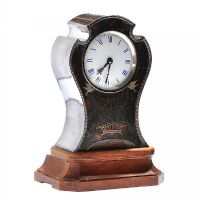SILVER & TORTISESHELL CLOCK ON A FITTED WOODEN BASE, MAPPIN & WEBB, LONDON 1909 at Ross's Online Art Auctions