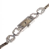 LADY'S PLATINUM & DIAMOND COCKTAIL WATCH at Ross's Online Art Auctions