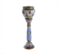 EARLY 20TH CENTURY DOULTON LAMBETH STONEWARE  JARDINIERE ON MATCHING STAND at Ross's Online Art Auctions