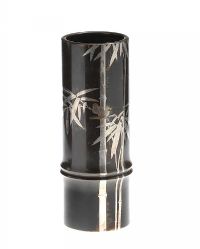 JAPANESE BRONZE VASE WITH SILVER INLAY at Ross's Online Art Auctions