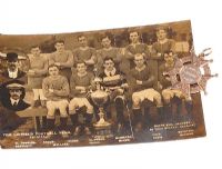 GOLD MEDAL & POSTCARD - LINFIELD 1914 (PRESENTED TO J. FOYE) at Ross's Online Art Auctions
