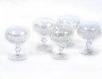 SET OF TEN WATERFORD CRYSTAL DESSERT DISHES WITH STAR BASES at Ross's Online Art Auctions