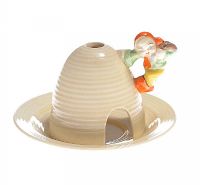 CLARICE CLIFF BEEHIVE SHAPE NIGHT LAMP WITH FIGURE ON HANDLE MAKER: WILKINSON & CO, ENGLAND at Ross's Online Art Auctions