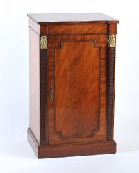 EMPIRE STYLE SINGLE DOOR MAHOGANY PEDESTAL WITH BRASS MOUNTS at Ross's Online Art Auctions