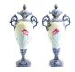 PAIR OF HAND PAINTED NORITAKE TWO HANDLED VASES WITH LIDS at Ross's Online Art Auctions