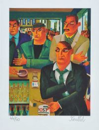AT THE BAR by Graham Knuttel at Ross's Online Art Auctions