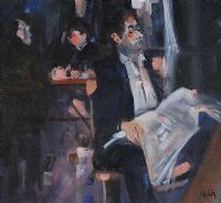 CAFE INTERIOR by George Dunne at Ross's Online Art Auctions