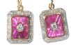 9CT GOLD, RUBY & DIAMOND EARRINGS at Ross's Online Art Auctions