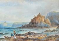 ON THE ANTRIM COAST WITH DUNSEVERICK by James Howard Burgess RHA at Ross's Online Art Auctions