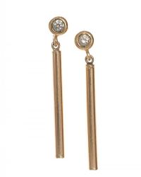 PAIR OF 9CT YELLOW GOLD BAR DROP EARRINGS at Ross's Online Art Auctions