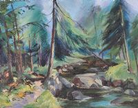 RIVER THROUGH THE WOODS by Muriel Merrick at Ross's Online Art Auctions