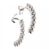 9CT WHITE GOLD AND DIAMOND HALF HOOP EARRINGS at Ross's Online Art Auctions