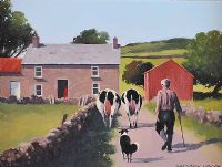 COWS ON THE LANE HOME by Gregory Moore at Ross's Online Art Auctions
