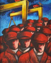 THE RED LEAD PAINTERS by John Stewart at Ross's Online Art Auctions
