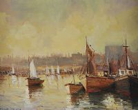FISHING BOATS, RINGSEND HARBOUR by Norman J. McCaig at Ross's Online Art Auctions