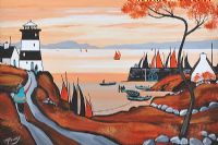 AUTUMN LIGHTHOUSE by J.P. Rooney at Ross's Online Art Auctions