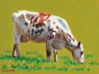 COW GRAZING by Ronald Keefer at Ross's Online Art Auctions