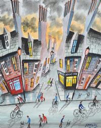 THE HUSTLE & BUSTLE by John Ormsby at Ross's Online Art Auctions