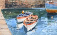 FISHING BOATS, ANNALONG by Colin Gibson at Ross's Online Art Auctions