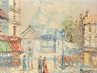 PARIS STREET SCENE by Caroline Burnett at Ross's Online Art Auctions